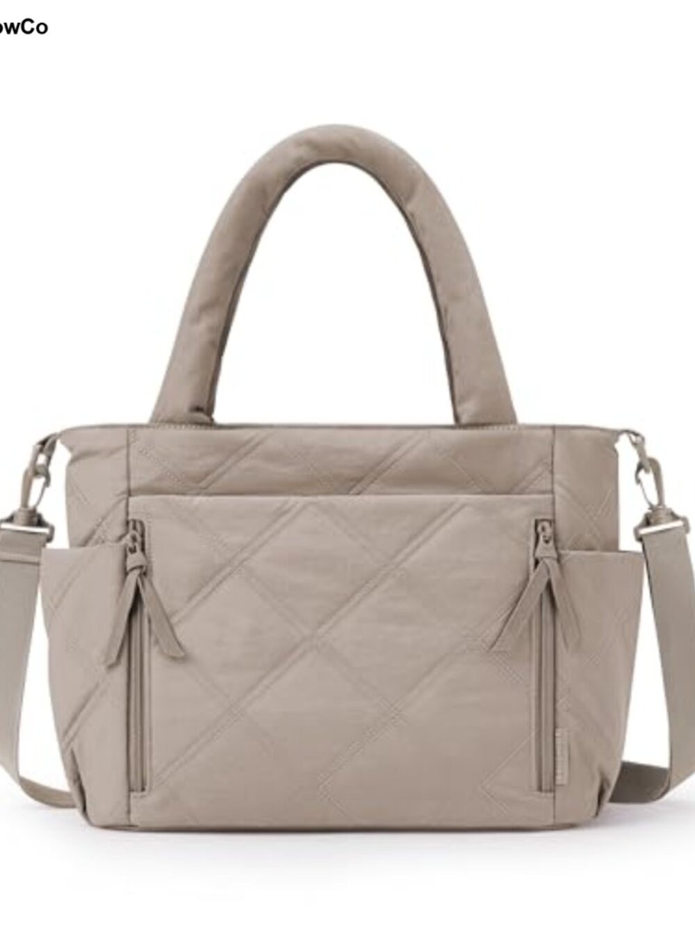 Puffer Tote Bag with Zipper Quilted Shoulder Handbag Travel Work